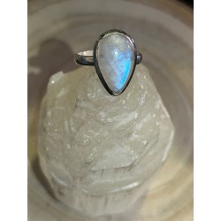 ANILLO PIEDRA LUNA EN PLATA DE LEY 925 AJUSTABLE