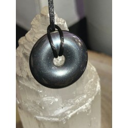 COLGANTE HEMATITE PULIDO EN FORMA DE DONUT