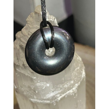 COLGANTE HEMATITE PULIDO EN FORMA DE DONUT