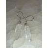 PENDIENTES CUARZO TRANSPARENTE EN BRUTO EN PLATA DE LEY DE 925