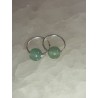 PENDIENTES ARO CUARZO VERDE PULIDO EN PLATA