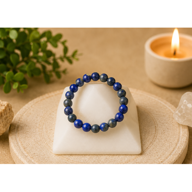 Anillo de lapislázuli con goma ajustable