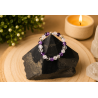 Anillo Triángulo de Oro de amatista, cuarzo rosa y cuarzo transparente con goma ajustable