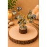 Árbol de alambre con labradorita y base de madera