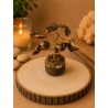 Árbol de alambre con ojo de tigre y base de madera
