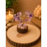 Árbol de alambre con amatista y base de madera