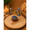 Árbol de alambre con lapislázuli y base de madera