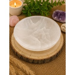 Cuenco de selenita blanca de 12 cm aproximadamente