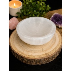 Cuenco de selenita blanca de 10 cm