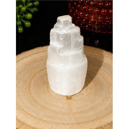 Mini monolito de selenita blanca de 5 cm aproximadamente
