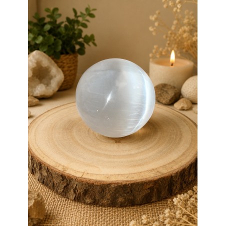 Esfera grande de selenita blanca