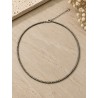 Gargantilla de Pirita de 2 mm, 40–45 cm, con Cierre de Acero Inoxidable Hipoalergénico