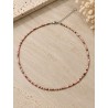 Gargantilla de Rodonita de 2 mm, 40–45 cm, con Cierre de Acero Inoxidable Hipoalergénico