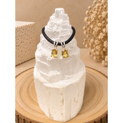 Colgante Mini de Plata de Ley 925 con Citrino Facetado de 1 cm – Forma Aleatoria de Gota o Círculo