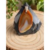Colgante de ágata marrón y naranja cristalizada
