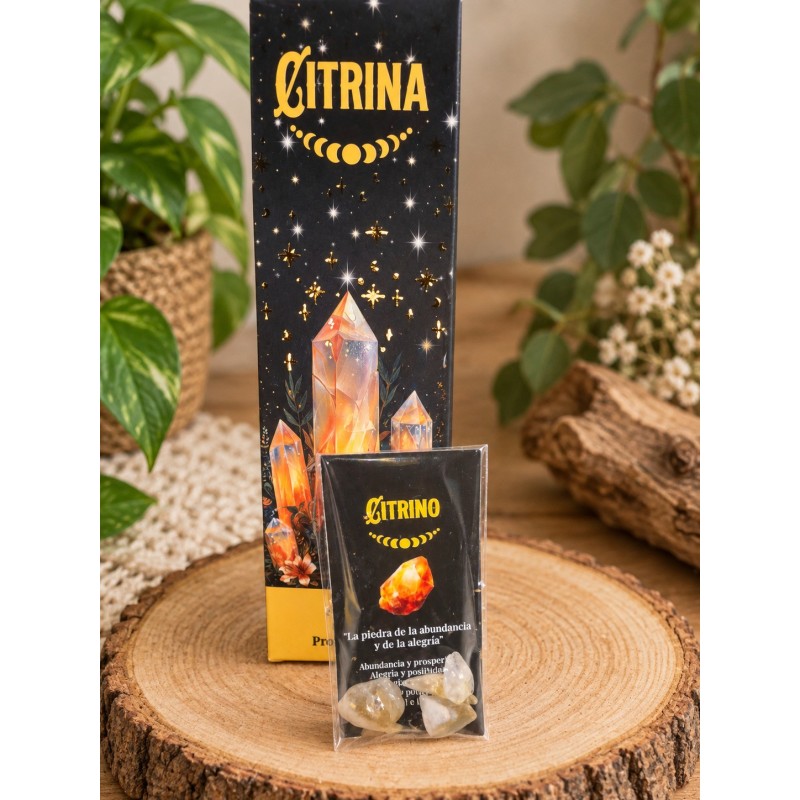 Incienso ritualizado de citrino con minerales