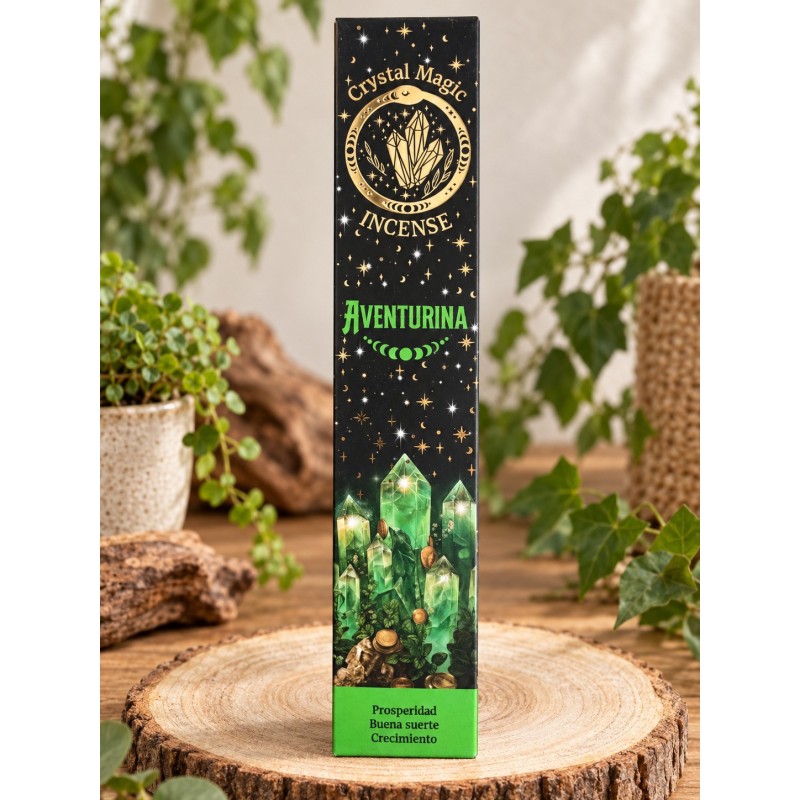 Incienso de minerales ritualizados aventurina verde