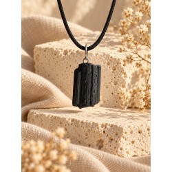 Colgante de turmalina negra en bruto