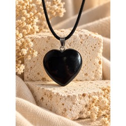 COLGANTE CORAZÓN DE TURMALINA NEGRA