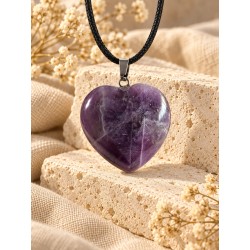 COLGANTE CORAZÓN DE AMATISTA CHEVRON