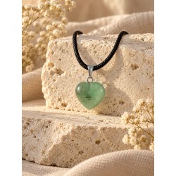 COLGANTE CORAZÓN DE CUARZO VERDE