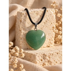 COLGANTE CORAZÓN DE CUARZO VERDE GRANDE