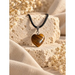 COLGANTE CORAZÓN DE OJO DE TIGRE