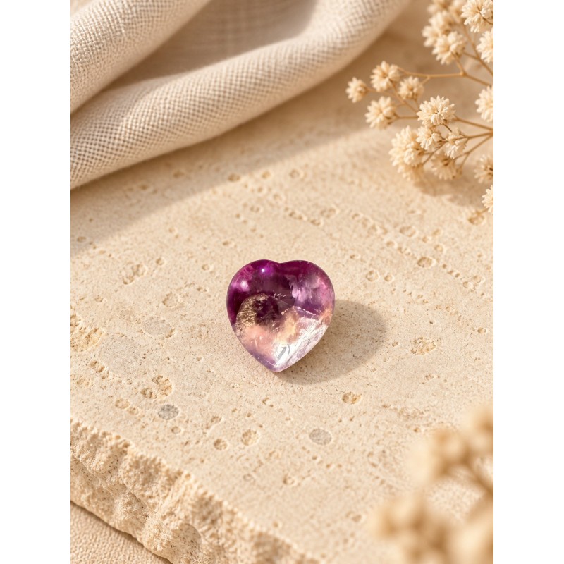 Corazón mini de amatista chevron