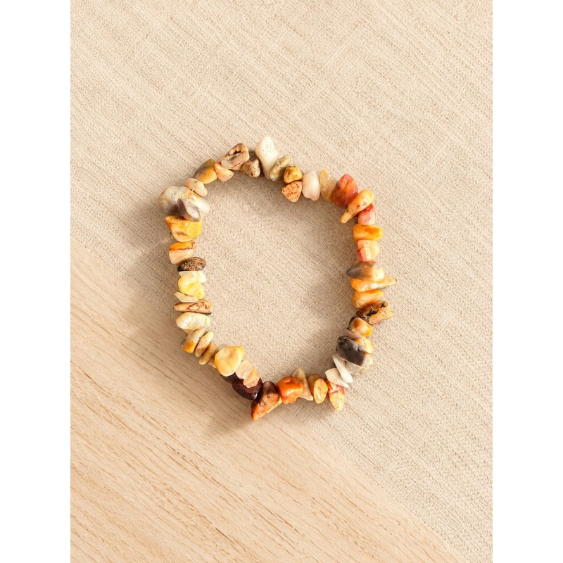 Pulsera chips de ágata loca elástica