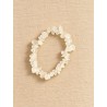 Pulsera chips de cuarzo lechoso elástica
