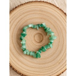 Pulsera chips de cuarzo verde elástica