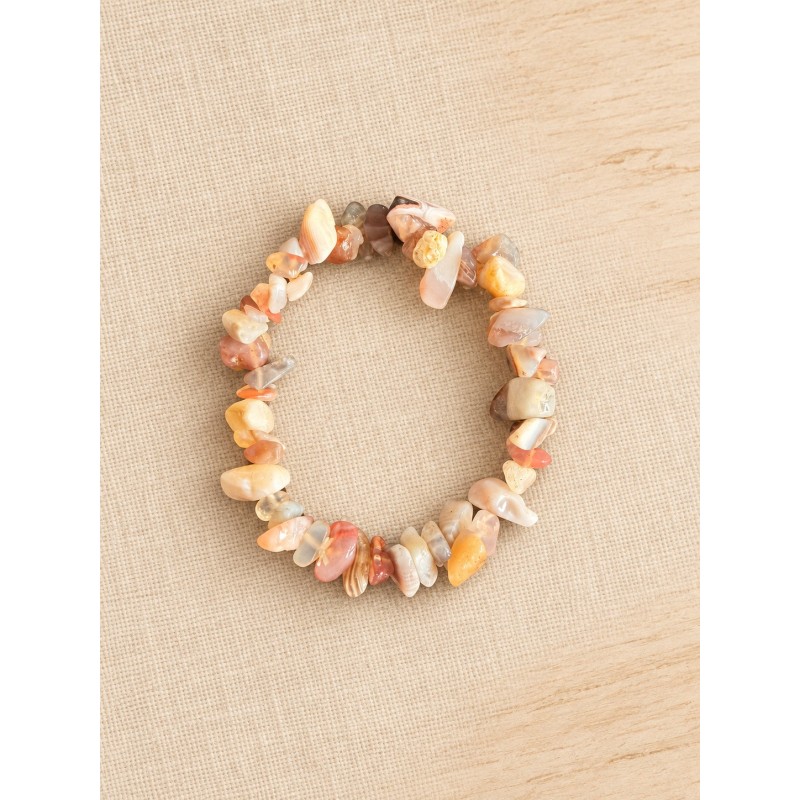 Pulsera chips de ágata botswana elástica