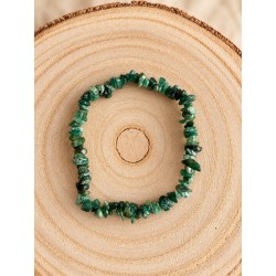 Pulsera chips de jade verde canadiense elástica