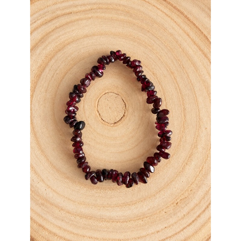 Pulsera chips de granate calidad extra elástica