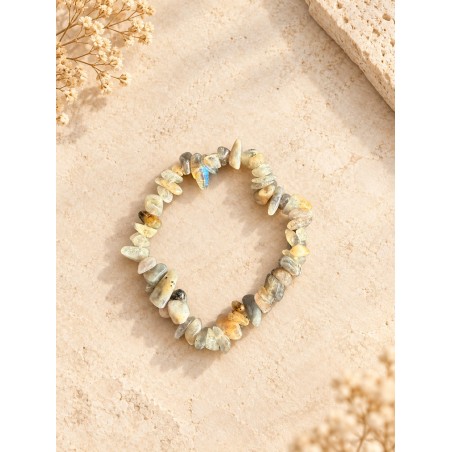 Pulsera chips de labradorita elástica