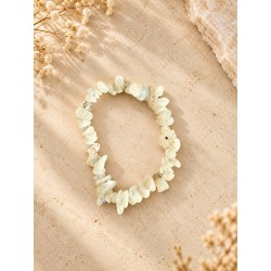 Pulsera chips de piedra luna calidad extra elástica