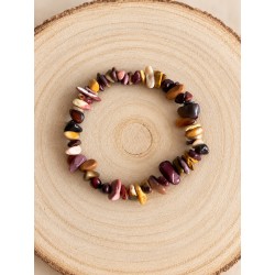 Pulsera chips de mokaita elástica