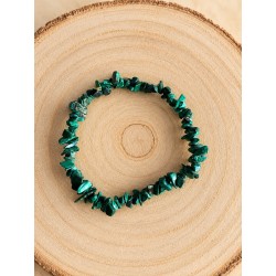 Pulsera chips de malaquita elástica