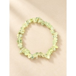 Pulsera chips de prehnita elástica