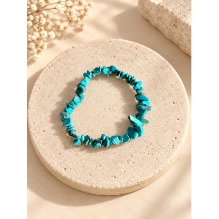 Pulsera chips de turquesa elástica