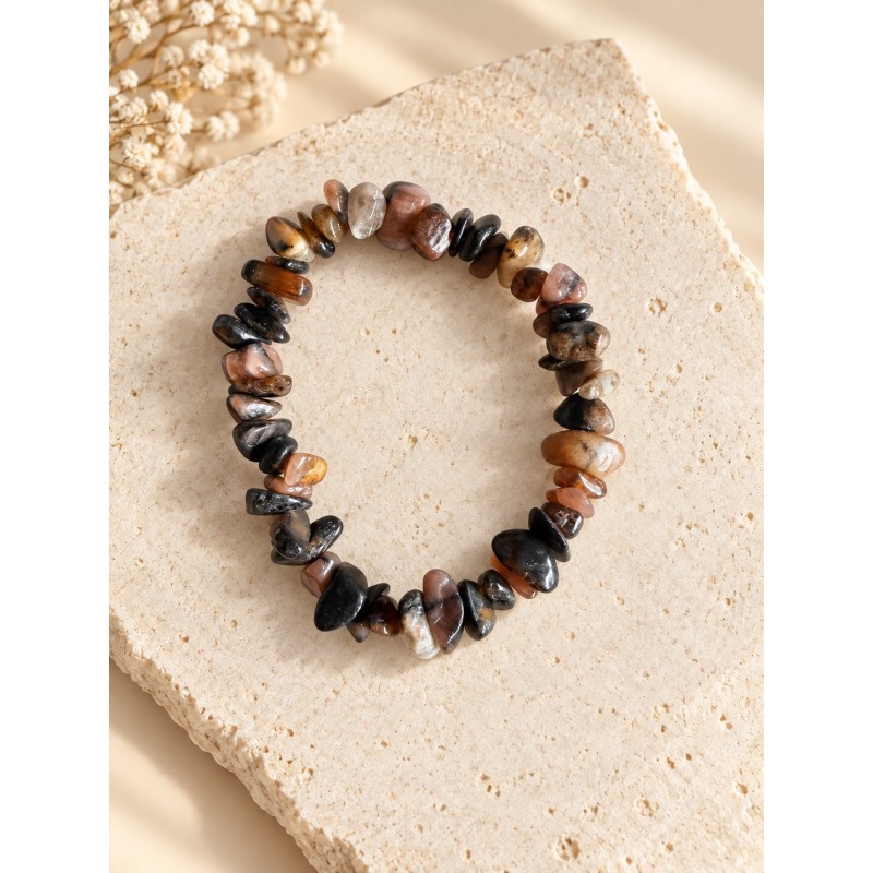 Pulsera chips de quiasolita elástica