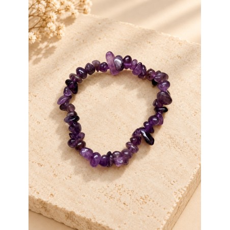 Pulsera chips de amatista elástica